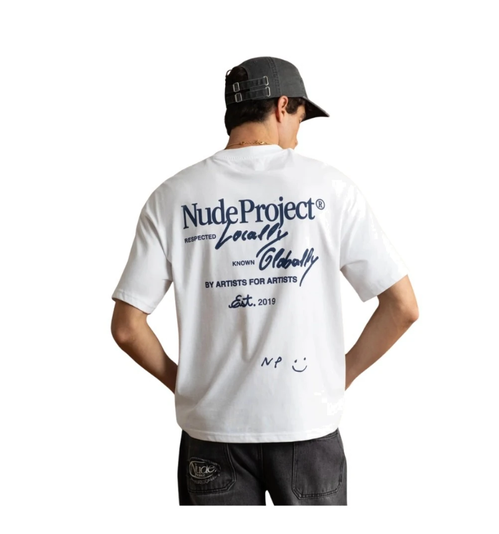 Camiseta Nude Project Global Soon Tee White — foto 3
