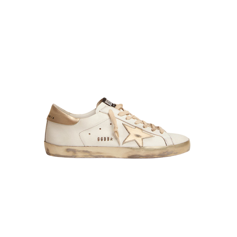 Tênis Golden Goose Super-Star talão dourado
