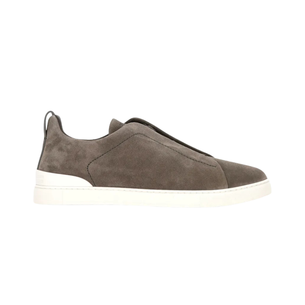 Tênis Zegna Triple Stitch Camurça Marrom Claro
