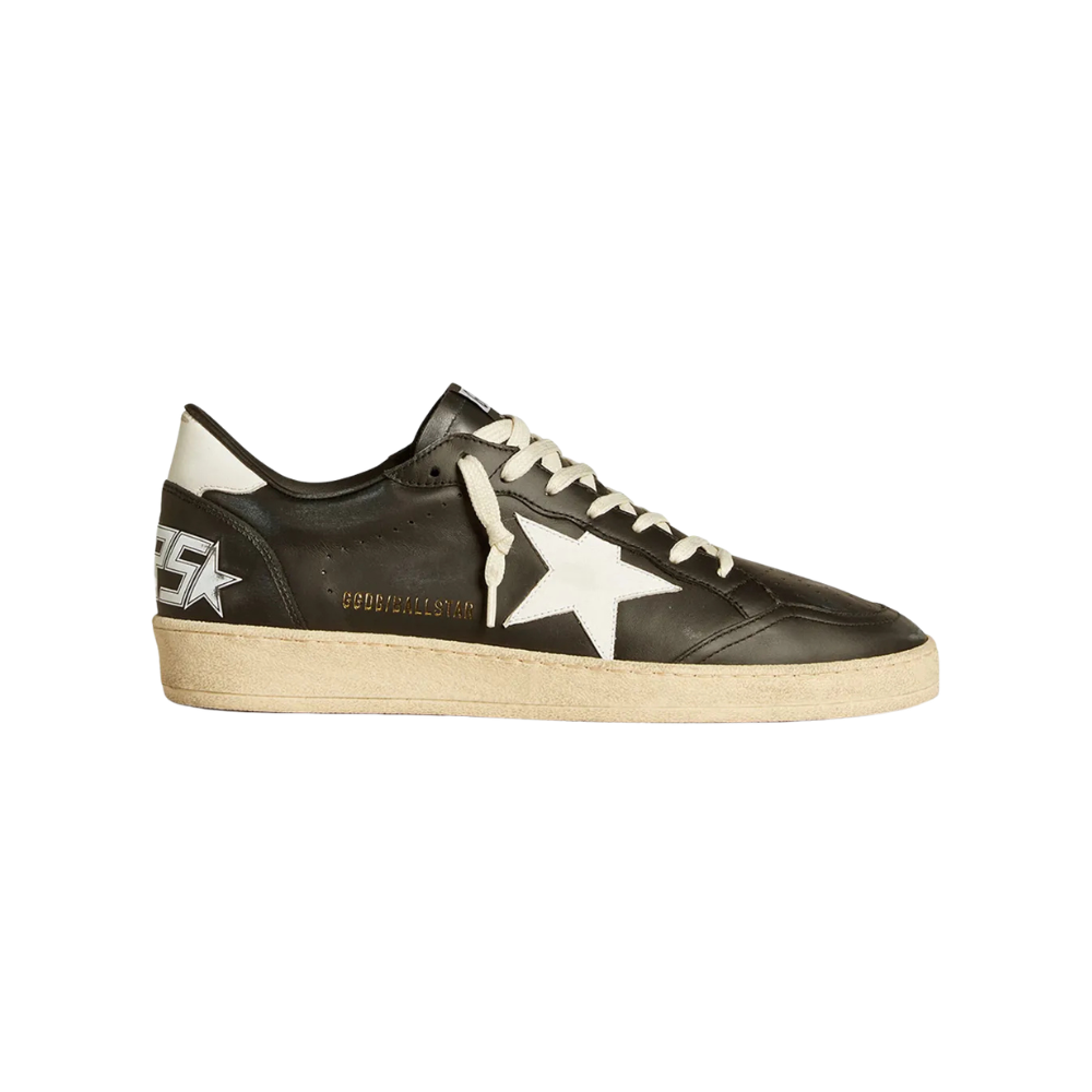 Tênis Golden Goose Ball-Star em couro preto