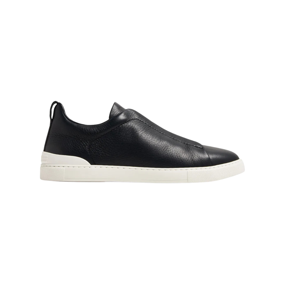Tênis Zegna Triple Stitch Couro preto