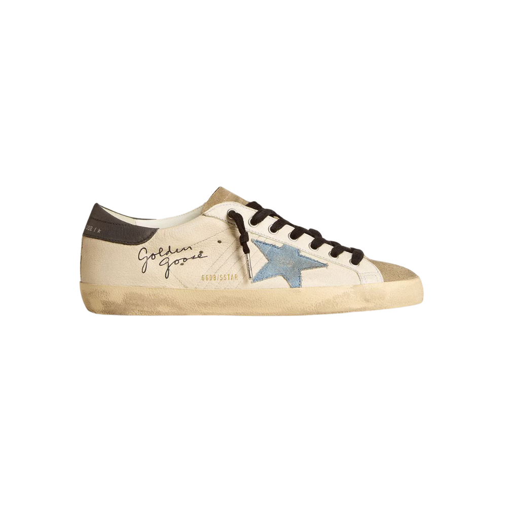 Golden Goose Super-Star com estrela de suede e talão azul