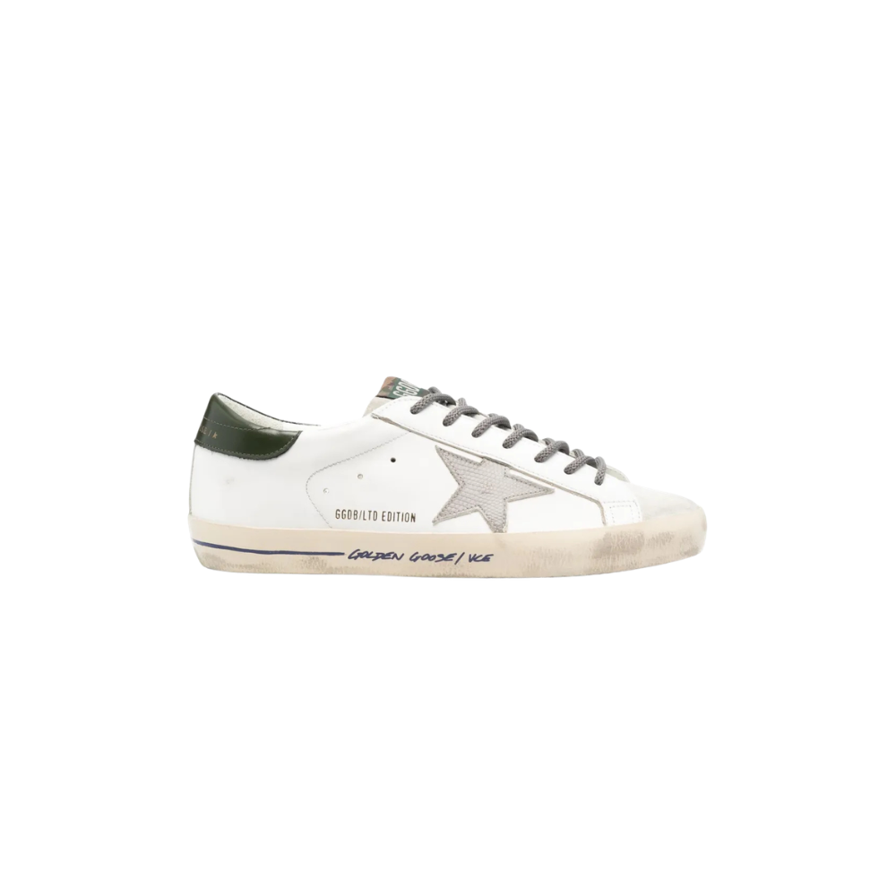 Tênis Golden Goose Super-Star Talão Prateado