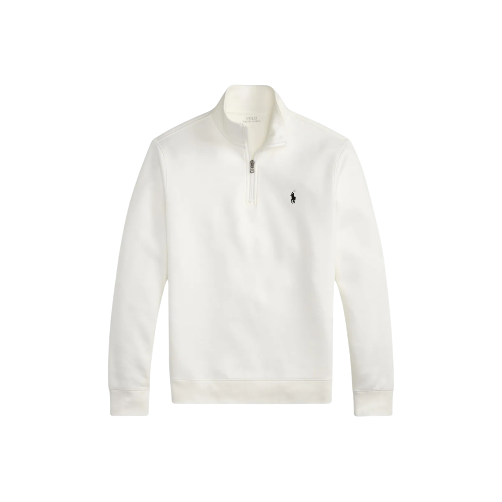 Suéter Quarter-Zip Ralph Lauren Branco Pony Preto