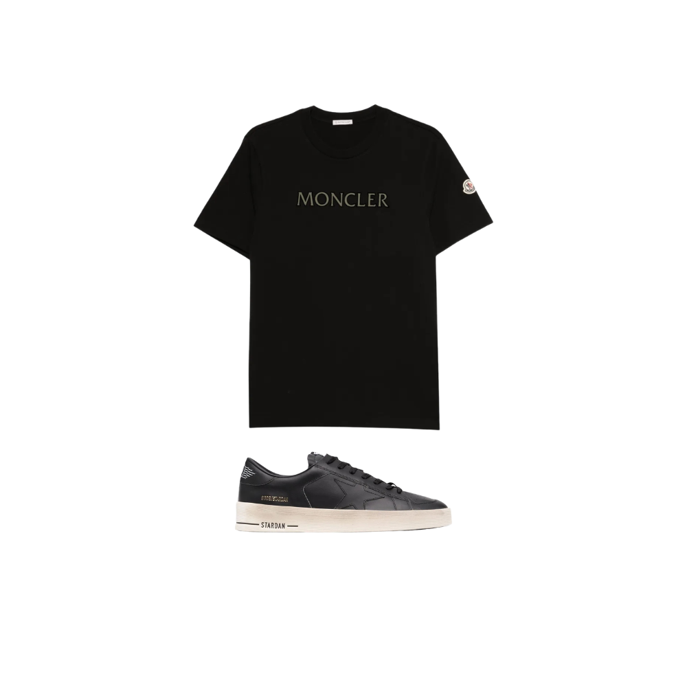 KIT Camiseta Moncler Logo Black + Golden Goose Stardan