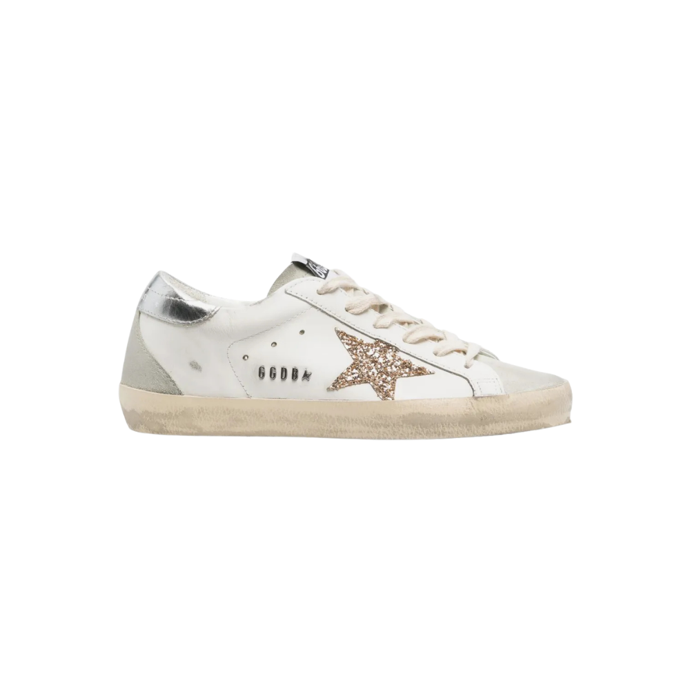 Tênis Golden Goose Super-Star Talão Brilho